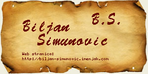 Biljan Simunović vizit kartica
